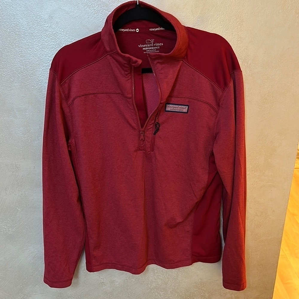 Vineyard Vines Red Lightweight - performance quarter-zip sz small